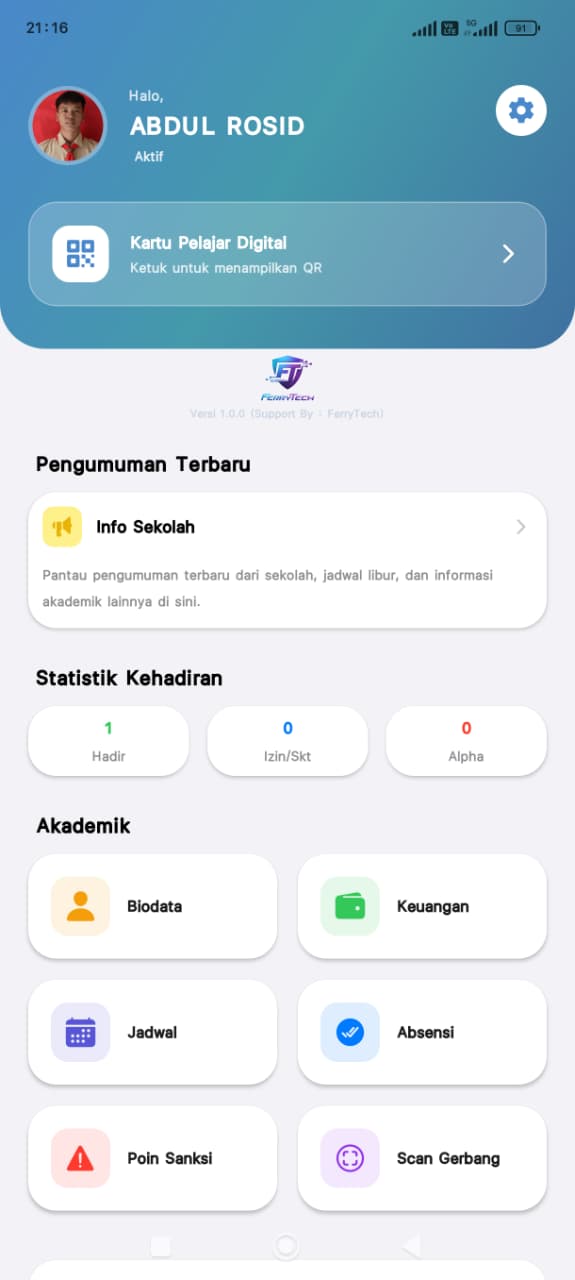 Tampilan Aplikasi Guru/Sekolah
